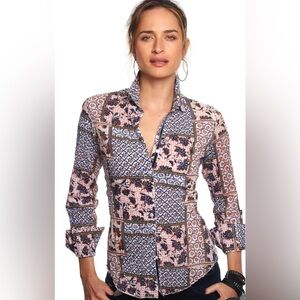 Cino | Jaipur Patchwork Button Down‎ Shirt Sz M